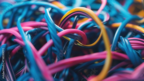 close up of colorful cables