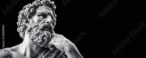 Portrait of a gentle and flawless stoic marble statue. Perfect for background and quotes. With copy space. © Chrixxi