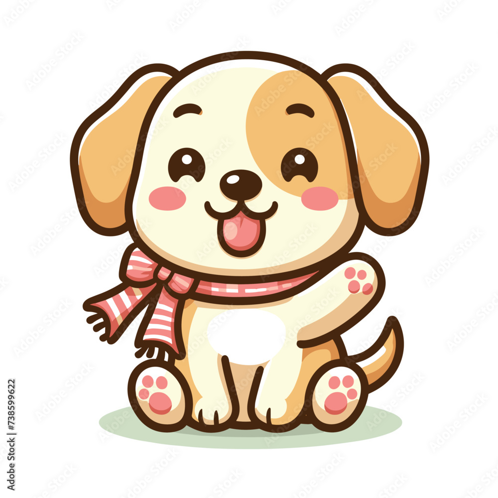 cute Dog cartoon vector on white background cute Dog cartoon vector on white background