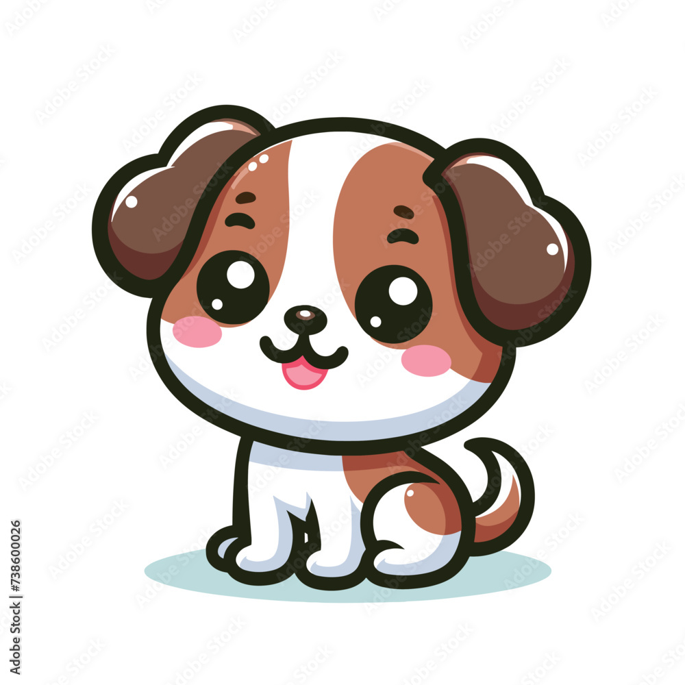 Fototapeta premium cute Dog cartoon vector on white background 