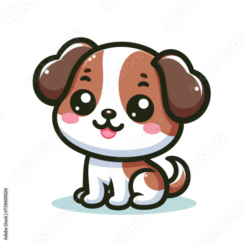 cute Dog cartoon vector on white background 