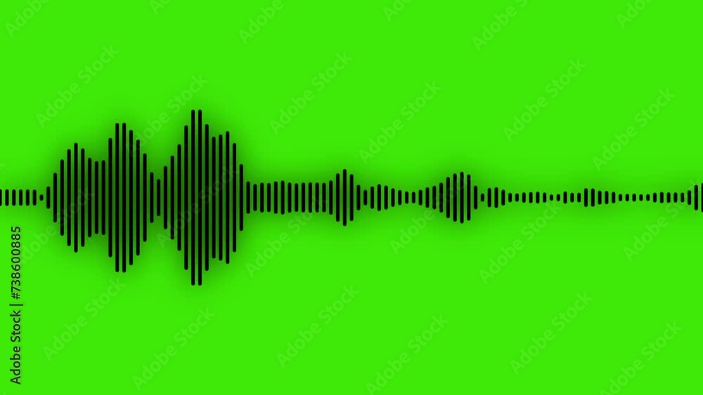 4k abstract music sound wave or audio wavefrom isolated on green screen background.Line digital minimalist voice and soundtrack. 4k abstract music sound wave or audio wavefrom isolated on green screen background.Line digital minimalist voice and soundtrack.