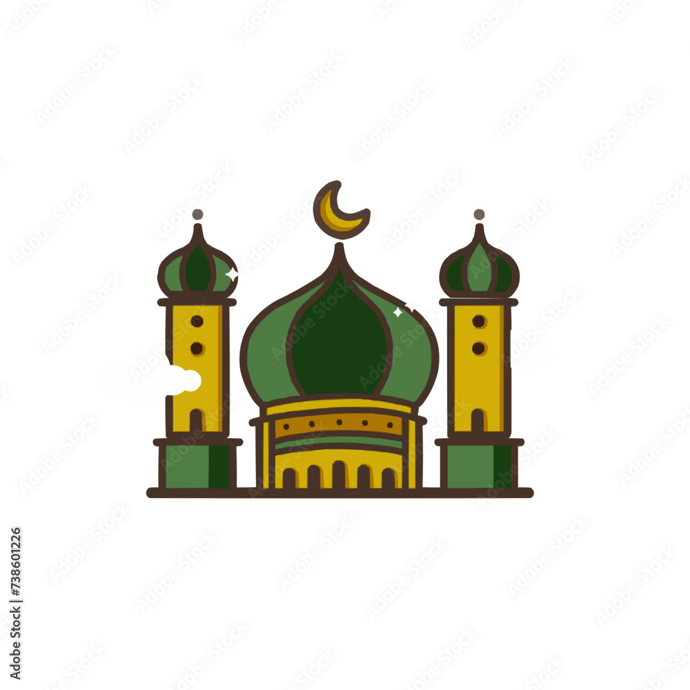 ramadan icon in colors and filled outline style	