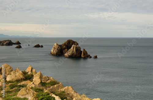 Coastal part of Cantabria in the north of Spain, eroded Costa Quebrada, ie the Broken Coast
 photo