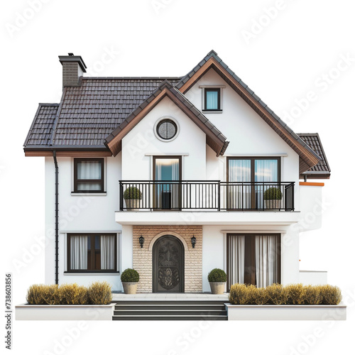 modern house isolated on transparent background