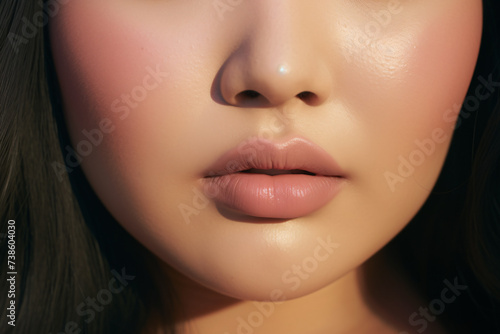 Close up of beautiful lips of Asian woman