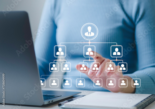 Fotografie Business process and workflow automation with business hierarchical structure flowcharts