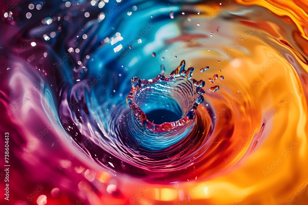 water drop vortex mixture background swirling primary colors red yellow ...
