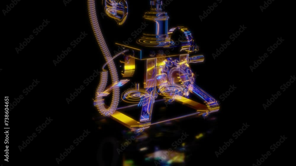 Rendering 3D animation, VISUAL EFFECTS Old wire telephone Model on a black background Rendering 3D animation, VISUAL EFFECTS Old wire telephone Model on a black background
