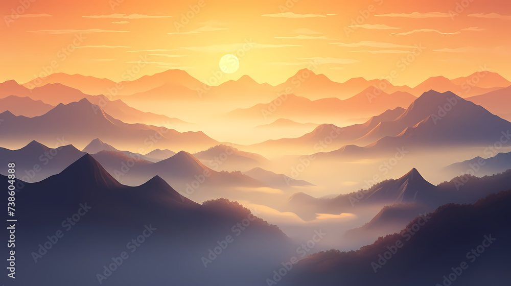 Obraz premium Magnificent sunrise at dawn