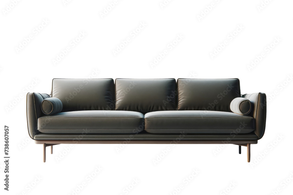 Modern Grey Fabric Sofa with Pillows Modern Grey Fabric Sofa with Pillows