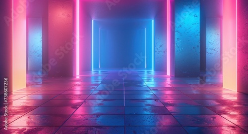 an image of a colorful background with neon lights © olegganko