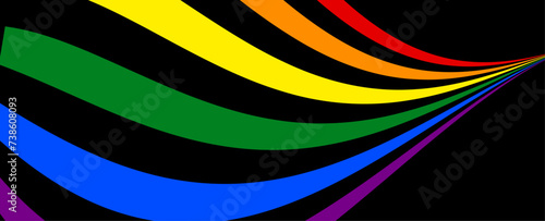 Pride Background with LGBTQ Pride Flag Colours. Rainbow Stripes Background in LGBT Gay Pride Wallpaper. banner, cover, flyer, poster. sexual identity pride flags. Vector Illustration
