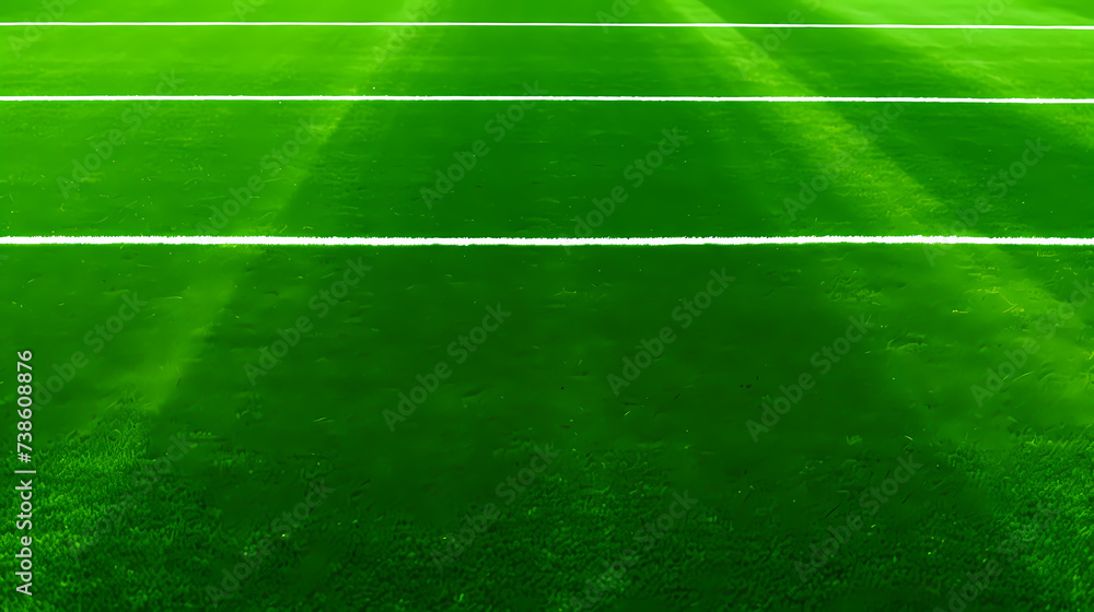 Obraz premium Green artificial grass with white corner lines