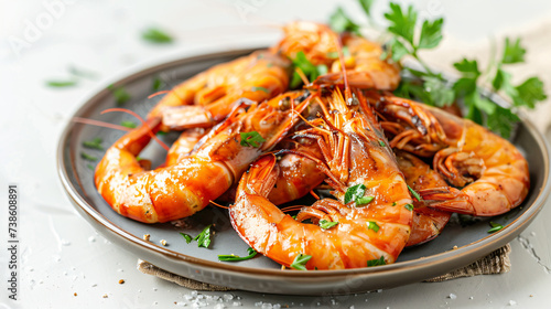 Fried shrimp on a plate