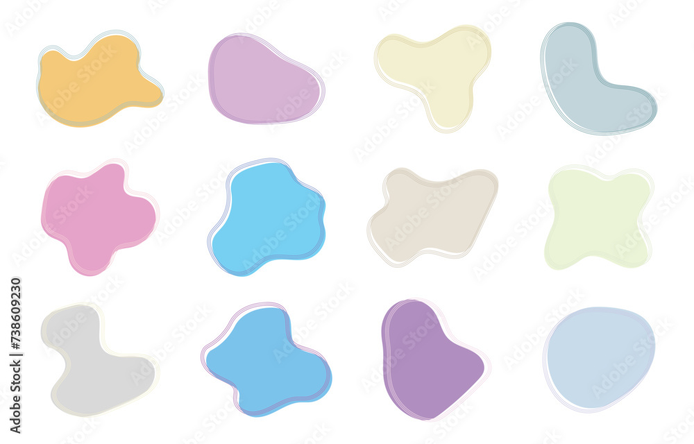 Fluid Blob Geometric Forms. Flat Design Modern Amoeba for Banner Design. Graphic Element, Abstract Colorful Blob, Vector Illustration Fluid Blob Geometric Forms. Flat Design Modern Amoeba for Banner Design. Graphic Element, Abstract Colorful Blob, Vector Illustration