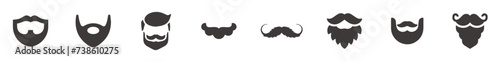 Beard icons set. Simple set of beard vector icons isolated on background