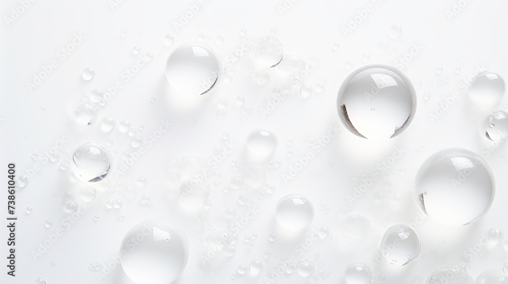 Foam and bubbles on white background