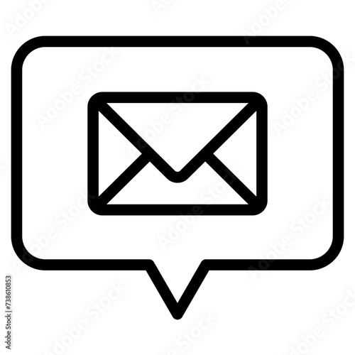 Email, Speech Bubble Line Vector Icon.