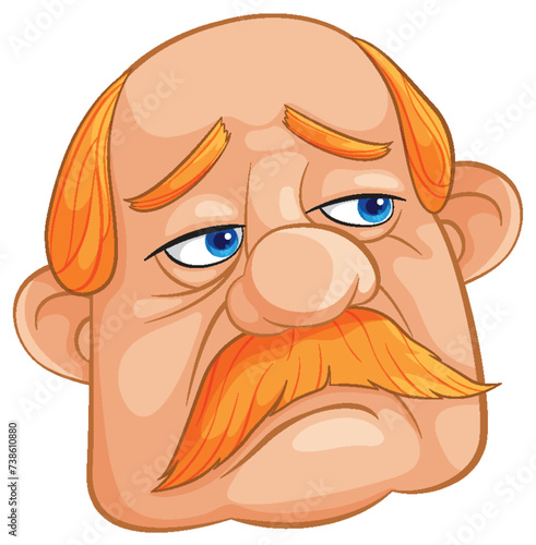 Vector illustration of a displeased elderly man