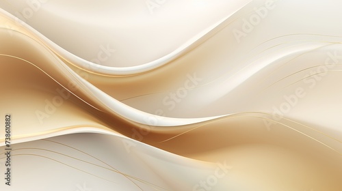 Golden lines luxury on cream color background. elegant realistic paper cut style 3d. Vector illustration about soft and beautiful feeling © Elchin Abilov