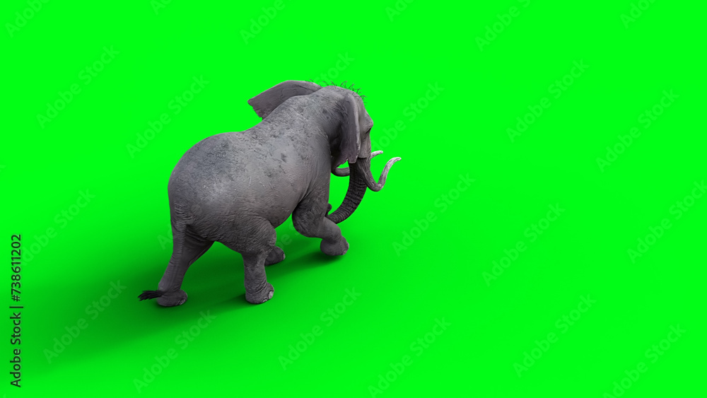 Obraz premium African elephant idle. 3d rendering.