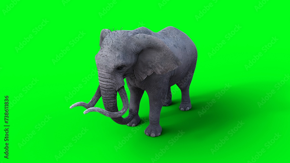 Obraz premium African elephant idle. 3d rendering.