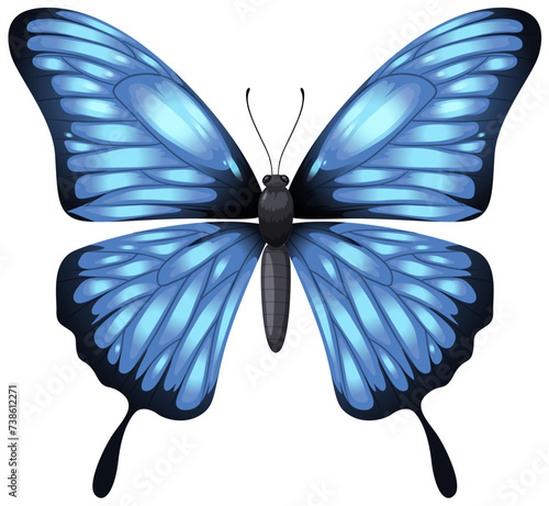 A vibrant vector illustration of a blue butterfly.