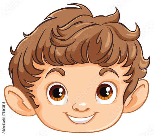 Vector illustration of a smiling young boy.