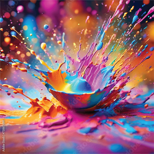 "Holi Festival Essence - Vector Background with Abstract Splashes, Bursting Colors, and Blank Spaces, Inviting Your Imagination to Paint the Celebration", epic royal background, big royal uncropped 