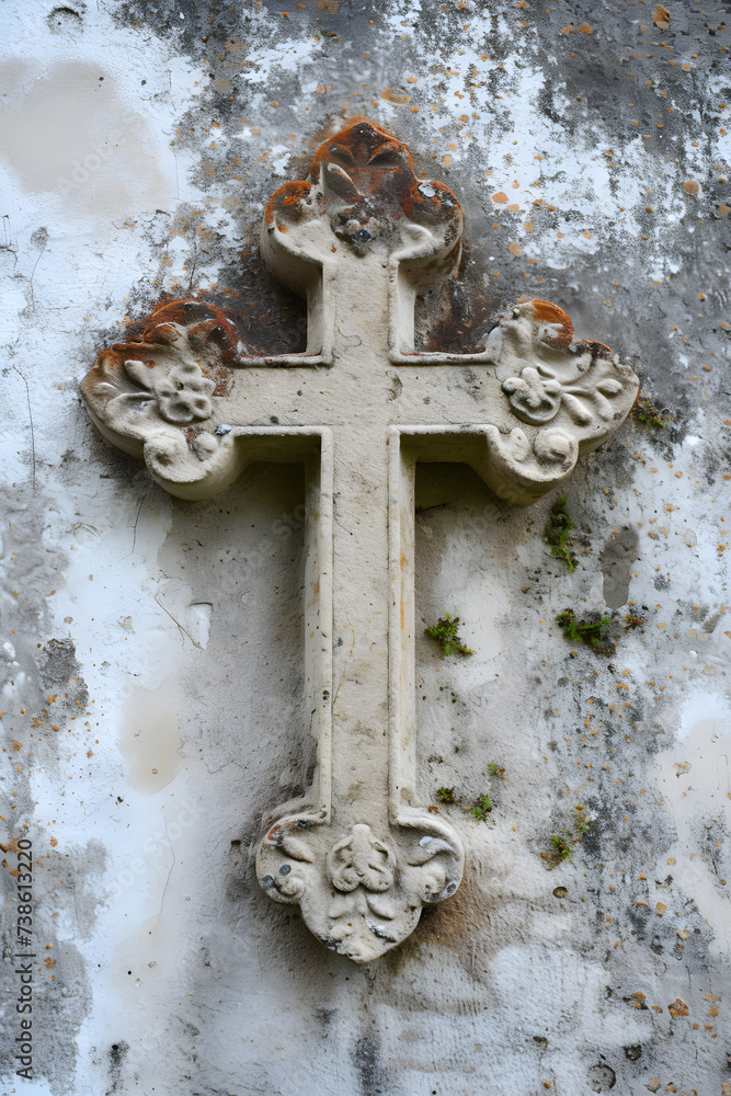 Christliches Kreuz: Symbol des Glaubens für spirituelle Projekte und Kirchenkunst