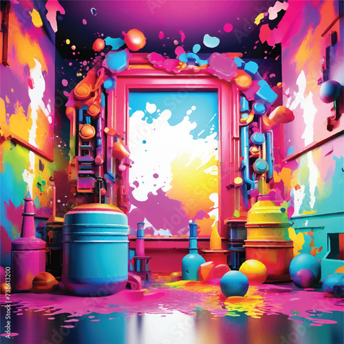 "Holi Festival Essence - Vector Background with Abstract Splashes, Bursting Colors, and Blank Spaces, Inviting Your Imagination to Paint the Celebration", epic royal background, big royal uncropped 