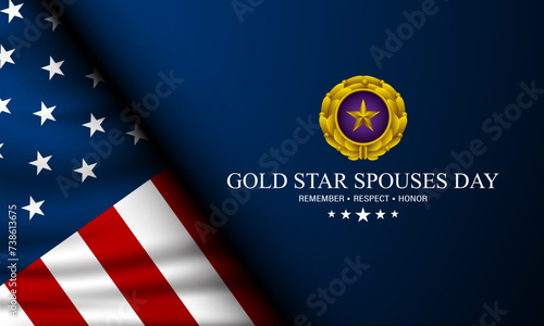 Happy Gold Star Spouses Day Background Vector Illustration