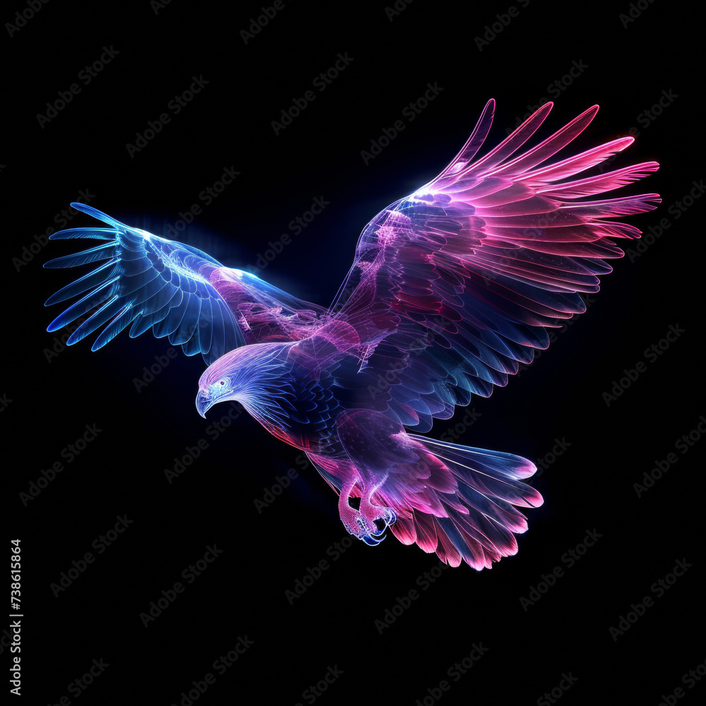 eagle neon isolated black background 8k, text eagle neon isolated black background 8k, text