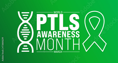 March is World PTLS Awareness Month background template. Holiday concept. use to background, banner, placard, card, and poster design template with text inscription and standard color. vector
