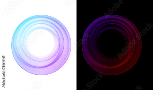 Abstract background black and white with circles colored frames, design element