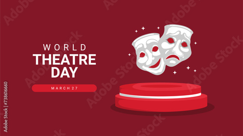 vector world theatre day banner template