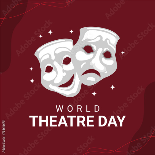 vector world theatre day illustration template