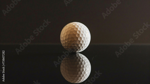 A golf ball isolated on black background 