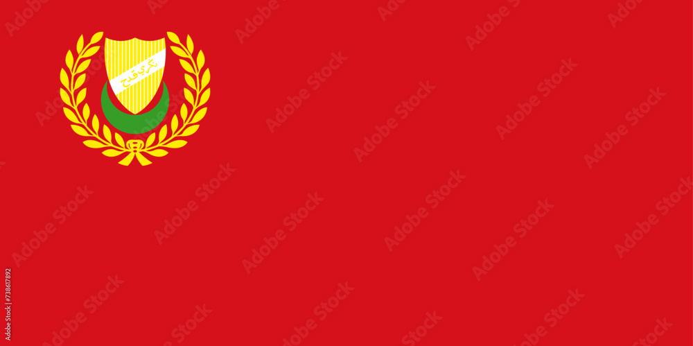 Obraz premium Flag of Kedah (Malaysia) Kedah Darul Aman
