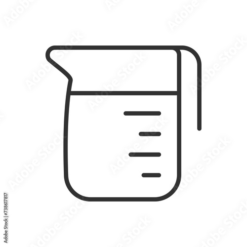 Measuring cup, linear icon. Line with editable stroke