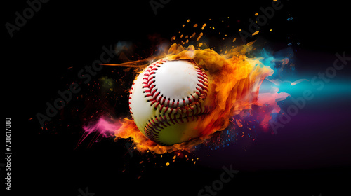 Closeup baseball background with copy space