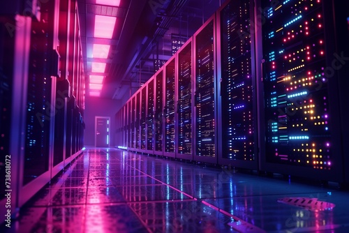 Futuristic Data Center Server Room