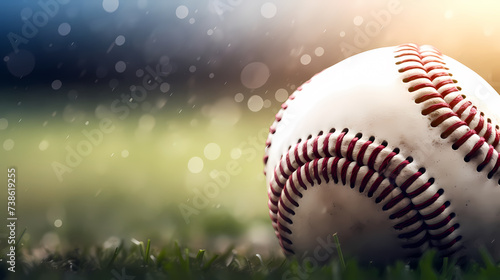 Closeup baseball background with copy space