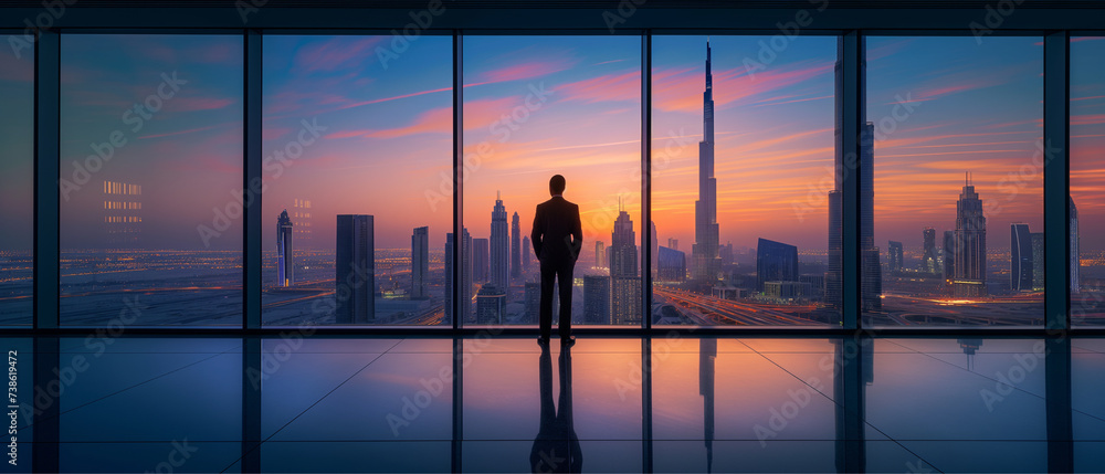a man stands near window , wearing a business suit, motivation to achieve success goals, personal growth. Concept of success and achieving goals a man stands near window , wearing a business suit, motivation to achieve success goals, personal growth. Concept of success and achieving goals