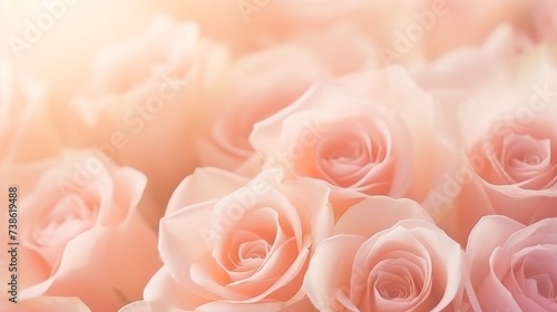 Sweet color roses in soft color and blur style for background