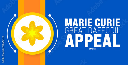 March is Marie Curie's Great Daffodil Appeal background template. Holiday concept. use to background, banner, placard, card, and poster design template with text inscription and standard color. vector