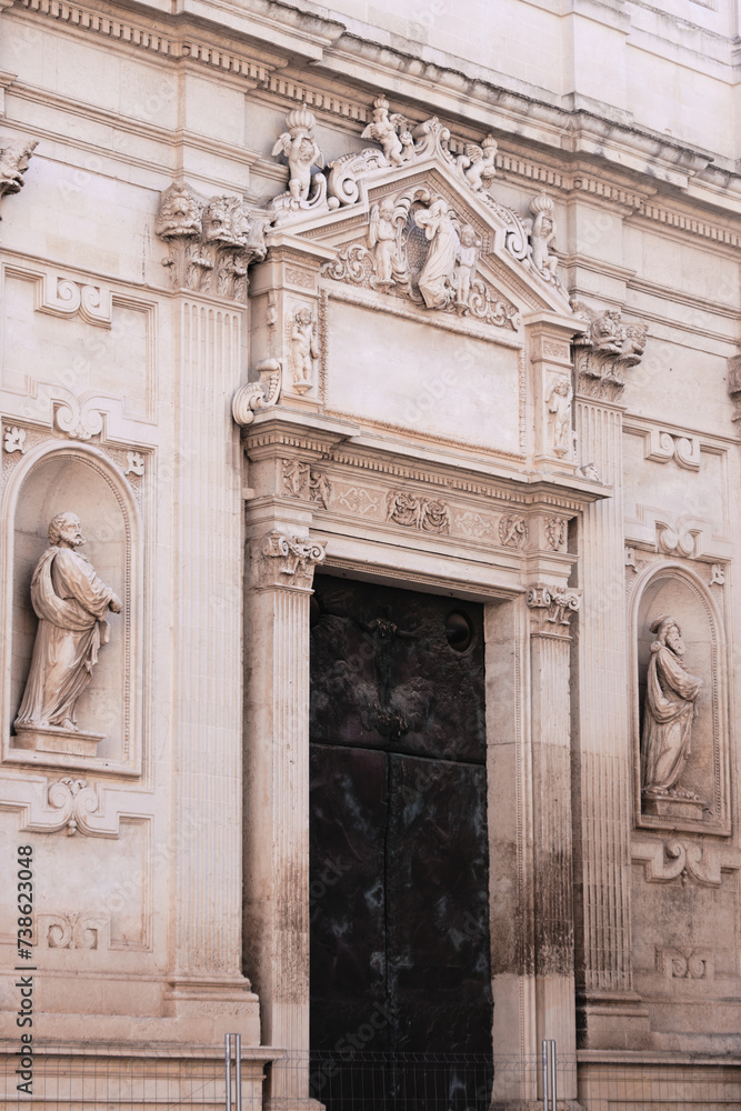 Detail  of Lecce Cathedral. Lecce, Apulia, Italy
