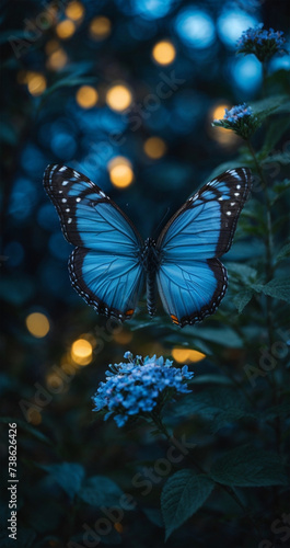 Butterfly, Flowers, Spring, Nectar, Colorful, Night Scene (ID: 738626426)