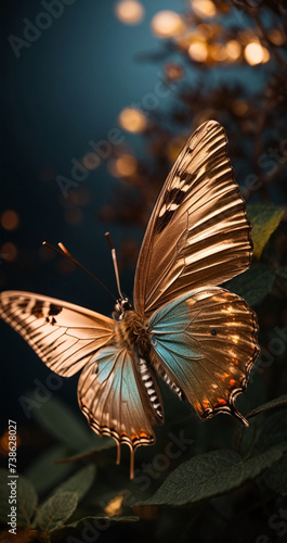 butterfly, flowers, spring, nectar, colorful, night scene